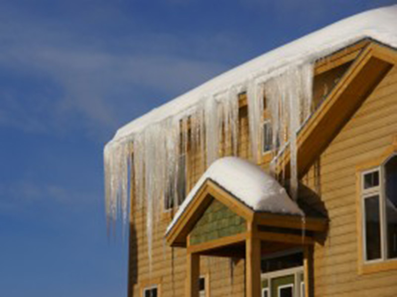 ice on house roof 